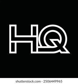 Logo monogram with line style negative space on black background