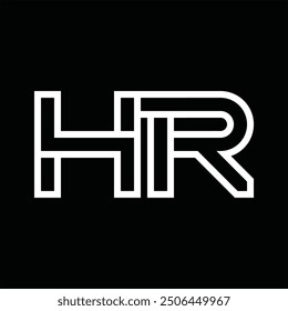 Logo-Monogramm mit Linienstil, negativem Leerzeichen auf schwarzem Hintergrund