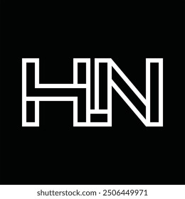 Logo monogram with line style negative space on black background