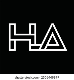 Logo monogram with line style negative space on black background