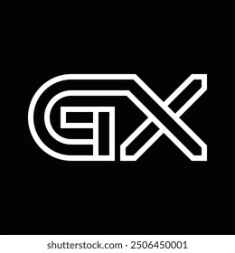 Logo monogram with line style negative space on black background