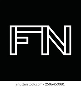 Logo monogram with line style negative space on black background