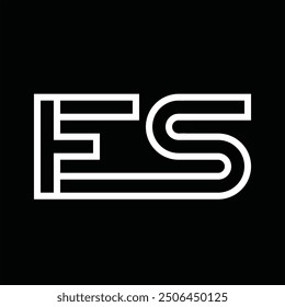 Logo monogram with line style negative space on black background