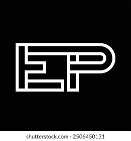 Logo monogram with line style negative space on black background