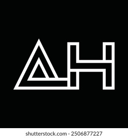 Logo-Monogramm mit Linienstil, negativem Leerzeichen auf schwarzem Hintergrund