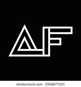Logo monogram with line style negative space on black background