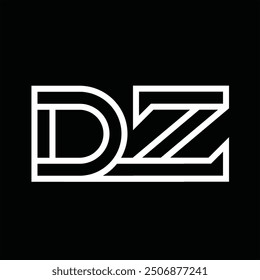 Logo monogram with line style negative space on black background