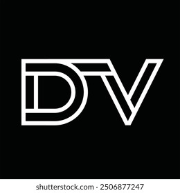 Logo monogram with line style negative space on black background