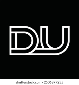 Logo monogram with line style negative space on black background