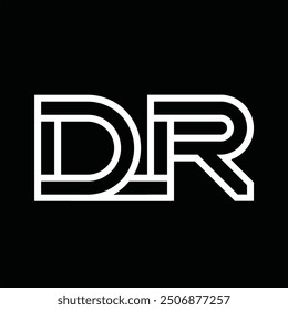 Logo monogram with line style negative space on black background