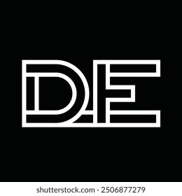 Logo monogram with line style negative space on black background