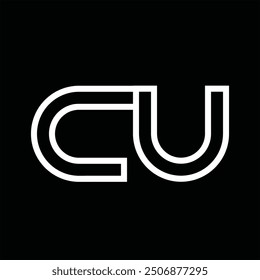 Logo monogram with line style negative space on black background