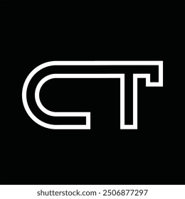 Logo monogram with line style negative space on black background