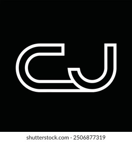 Logo monogram with line style negative space on black background