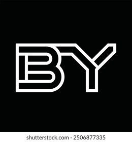 Logo monogram with line style negative space on black background