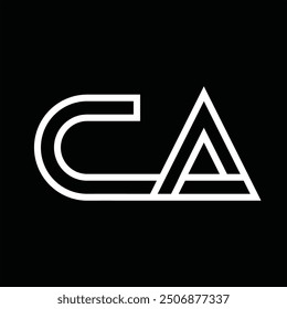 Logo monogram with line style negative space on black background