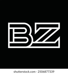 Logo monogram with line style negative space on black background