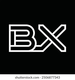 Logo monogram with line style negative space on black background