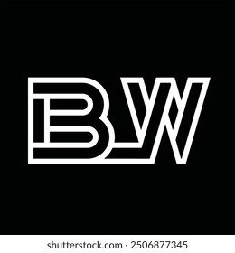Logo monogram with line style negative space on black background