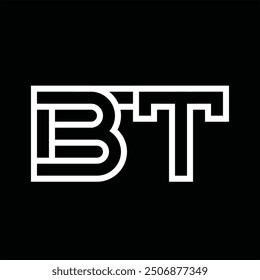 Logo monogram with line style negative space on black background