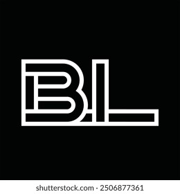 Logo monogram with line style negative space on black background