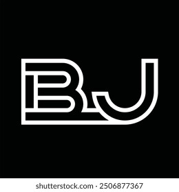 Logo monogram with line style negative space on black background
