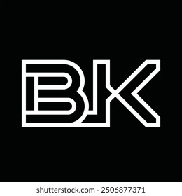 Logo monogram with line style negative space on black background