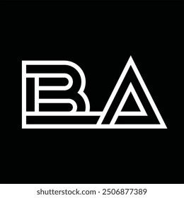 Logo monogram with line style negative space on black background