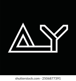 Logo monogram with line style negative space on black background