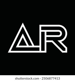 Logo monogram with line style negative space on black background