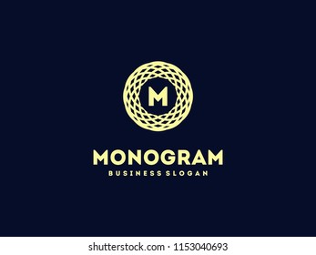 Logo Monogram Logotype M Letter.Abstract monogram elegant logo icon vector design. Universal creative premium letter M initial ornate signature symbol. 