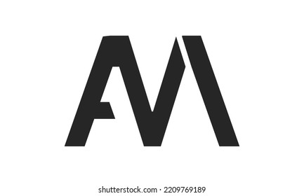 Monograma AM Modelo de diseño moderno Vector libre