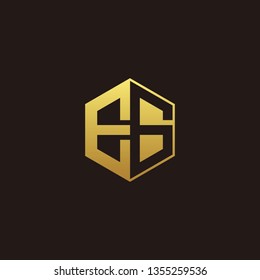 EG Logo Monogram with Negative space gold colors 