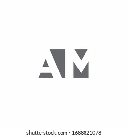 AM Logo monogram with negative space style design template isolated on white background