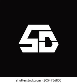 SO Logo monogram with octagon shape style design template on black background