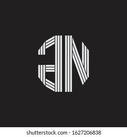 AN Logo monogram with outline style linked isolated on black background