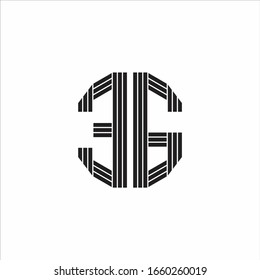 EG Logo monogram outline style linked isolated on white background