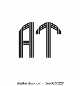 AT Logo monogram outline style linked isolated on white background