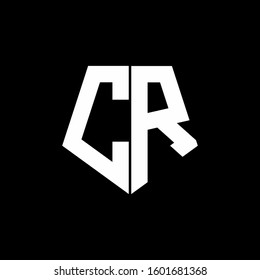 logo monogram with pentagon shape style design template