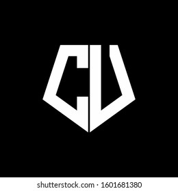 logo monogram with pentagon shape style design template