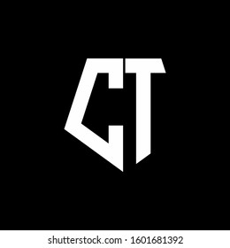 logo monogram with pentagon shape style design template