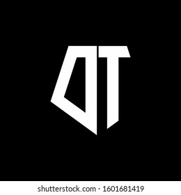 logo monogram with pentagon shape style design template
