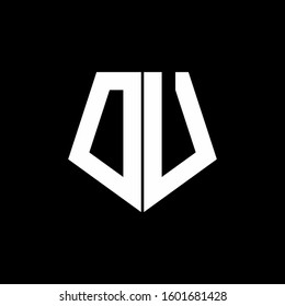 logo monogram with pentagon shape style design template