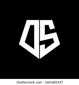 logo monogram with pentagon shape style design template