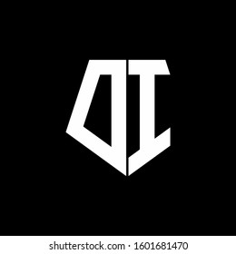 logo monogram with pentagon shape style design template