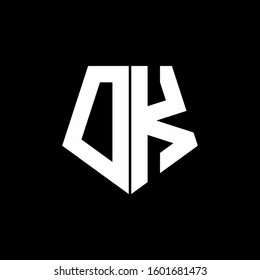 logo monogram with pentagon shape style design template