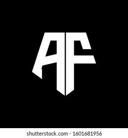 logo monogram with pentagon shape style design template