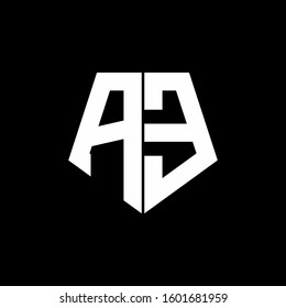 logo monogram with pentagon shape style design template