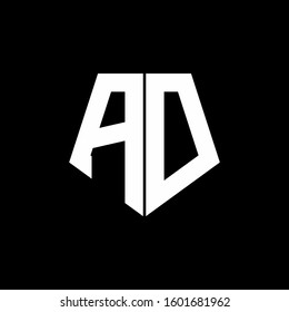 logo monogram with pentagon shape style design template