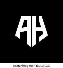 logo monogram with pentagon shape style design template
